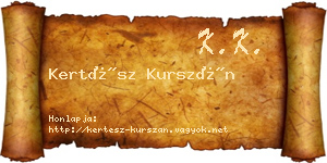 Kertész Kurszán névjegykártya
